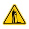 Attention cleaner. Caution janitor. Yellow triangle road sign