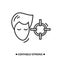 Attention concentration icon. Person head with target pictogram. Concentration exercise vector illustration.