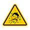 Attention coronavirus.  Yellow triangle road sign. Caution Virus carriers. Virus epidemic