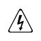 Attention danger of electric shock black element. Caution high voltage. Warning sign. Pictogram for web page, mobile app