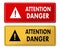 Attention Danger warning panels in French translation