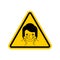 Attention Fake smile. Caution counterfeit joy. Warning yellow road sign