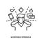 Attention focus icon. Man limiting attention and ignoring distractions. Simple vector illustration