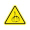 Attention garlic in yellow triangle. Road sign attention pungent