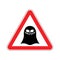 Attention ghost. Dangers of red road sign. spook Caution