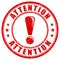 Attention grunge vector stamp