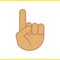 Attention hand gesture color icon