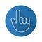 Attention hand gesture. Flat linear long shadow icon