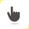 Attention hand gesture glyph icon