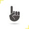 Attention hand gesture glyph icon