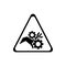 Attention hand injury possible black element. Watch your hands and fingers. Warning sign. Pictogram for web page, mobile