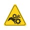 Attention hand injury possible yellow element. Watch your hands and fingers. Warning sign. Pictogram for web page, mobile app,