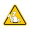 Attention head in sand. Warning yellow road sign. Caution Hiding from problems