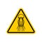 Attention Jellyfish. Caution yellow road sign Marine animal. Vector illustration.