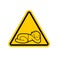 Attention kid sleep. Danger Baby. Yellow Caution road sign Poor.