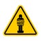 Attention Mafia victim. Caution gangster prey. Yellow road sign.