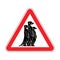 Attention Meerkat. Warning red road sign. Caution Small mongoose