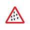 Attention mosquito. midge in Red Triangle. Warning road sign