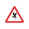 Attention mosquito. midge in Red Triangle. Warning road sign
