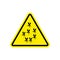 Attention mosquito. midge in yellow Triangle. Warning road sign