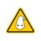 Attention nationalism. Danger of racism yellow road sign. Ku Klux Klan Caution!