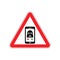Attention Phone scammers. Caution Call from Thief. Incoming call of Rogue. Red triangle road sign
