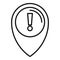 Attention pin exploration icon, outline style