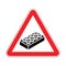 Attention Plastic construction Detail on floor. Warning Red road sign. Caution Forbidding Detail Plastic Designer