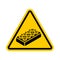 Attention Plastic construction Detail on floor. Warning yellow road sign. Caution Forbidding Detail Plastic Designer