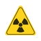 Attention radioactive substances yellow element. Warning sign.