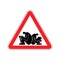 Attention relationships. Red triangular road sign Lovers\\\' quarrel symbol.