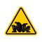 Attention relationships. Yellow triangular road sign Lovers\\\' quarrel symbol. Caution Two people are sitting with their faces