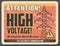 Attention retro banner for high voltage precaution