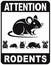 Attention, rodents. Vector Information icon