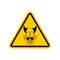 Attention scary clown. Danger circus. Yellow Caution road sign.