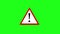 Attention sign with chroma key animation. Danger warning. Warning caution board