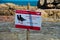 Attention sign for colony of black oystercatcher