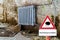 Attention sign flood damage in german