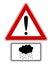 Attention sign with snow symbol