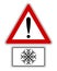 Attention sign with snow symbol