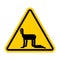 Attention Slave BDSM. Caution Sexual Dominance. Yellow Danger road sign. Vector illustration