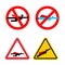 Attention super hero set. Stop and Forbidden superhero. Road sign prohibiting road symbol. Ban of superpower