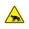 Attention Tasmanian devil. Danger is wild beast. yellow prohibit