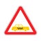 Attention taxi. Caution Yellow auto. Red triangle road sign