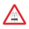 Attention Tied hands symbol of violence and bullying. Warning red road sign. Caution Lawlessness and torture