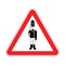 Attention Toy soldier. Caution red road sign Guardsman plaything