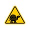 Attention Turtle. Caution tortoise yellow road sign. Vector illustration.