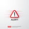 attention warning attacker alert sign with exclamation mark. beware alertness of internet danger symbol. shield line icon for VPN