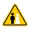 Attention Wedding. Yellow road sign. Caution marriage Newlyweds