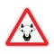 Attention Wolf in sheep`s clothing. Warning red road sign. Caution Hypocrite. Danger Trickster and liar